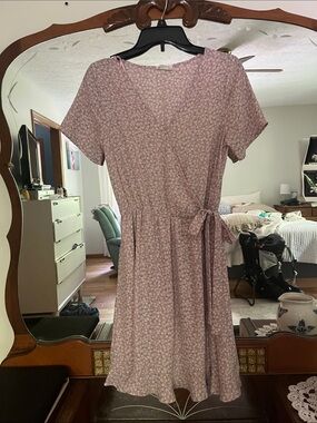 Sienna Sky Pink Floral Wrap Midi Dress